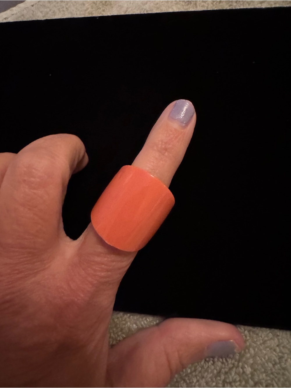 Bold Wide Resin Statement Ring - Coral Orange